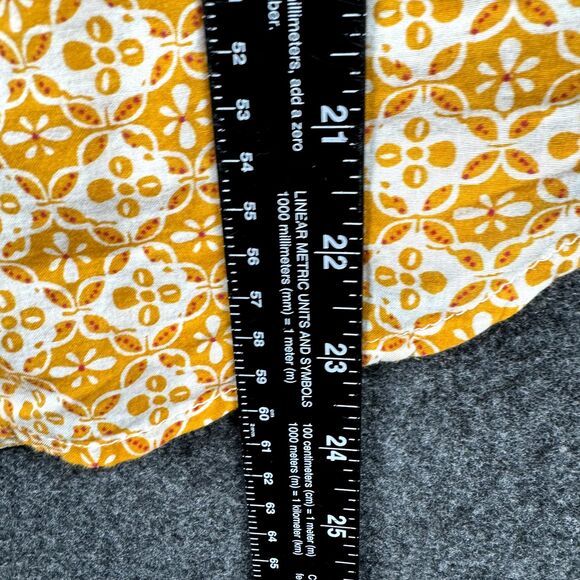 Maeve Antropologie Petrin Top Women's 4 Orange White Geometric Button Down - Picture 5 of 7